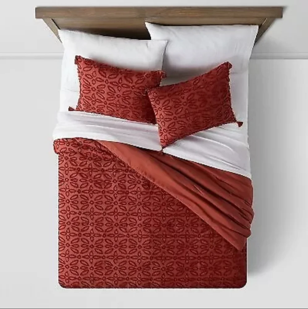 Threshold 7pc Full Clipped Jacquard Comforter & Sheet Set Terracotta